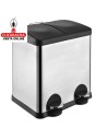 CUBO RECICLAJE DOBLE ACERO INOX CON PEDAL MODELO RECIK2.