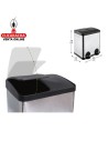 CUBO RECICLAJE DOBLE ACERO INOX CON PEDAL MODELO RECIK2.