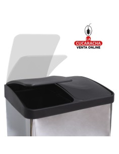 CUBO RECICLAJE DOBLE ACERO INOX CON PEDAL MODELO RECIK2.
