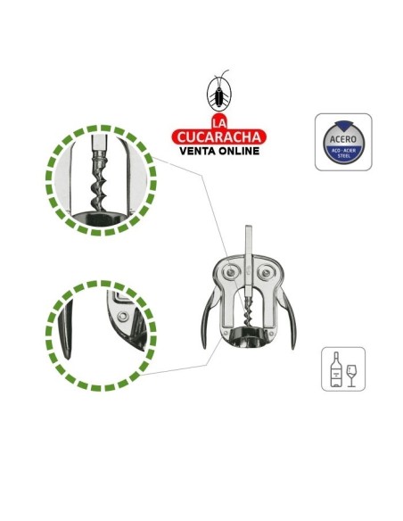 SACACORCHOS DE DOBLE PALANCA ACERO NIQUELADO MODELO 1.