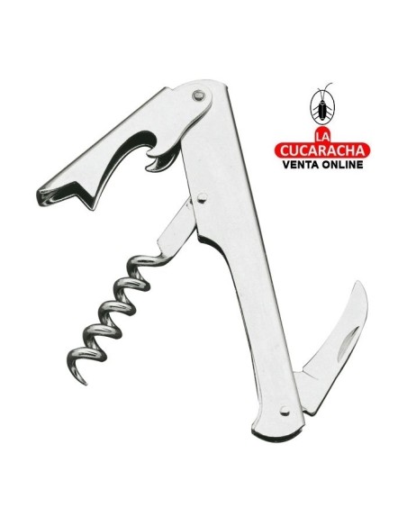 SACACORCHOS TIRABUZON ALAMBRE NAVAJA Y ABRETAPON ACERO NIQUELADO MODELO 13.