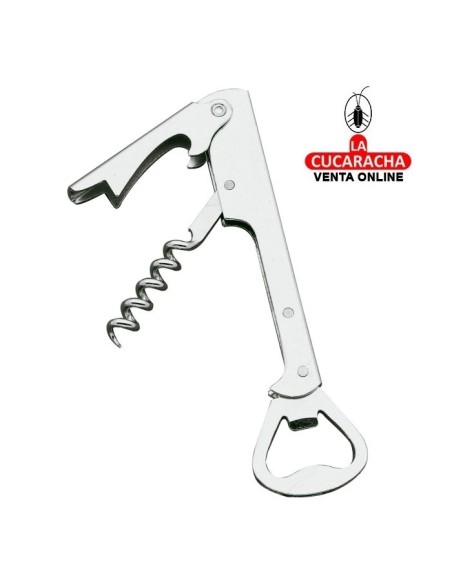 SACACORCHOS TIRABUZON ALAMBRE Y ABRETAPON ACERO NIQUELADO MODELO 14.