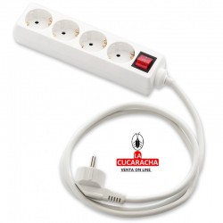 BASE MULTIPLE TOMA TIERRA CABLE 1.5 METROS C/INTERRUPTOR