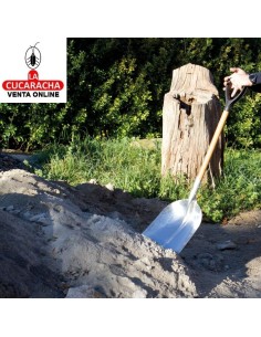 PALA ALUMINIO CUADRADA MANGO MADERA 110CM MODELO P35.