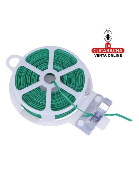 ROLLO ALAMBRE 30M PLASTIFICADO FLEXIBLE CON CORTADOR METALICO MODELO P40.