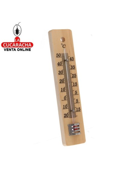 TERMOMETRO ANALOGICO BASE MADERA MODELO P41.