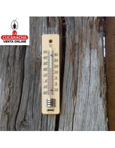 TERMOMETRO ANALOGICO BASE MADERA MODELO P41.