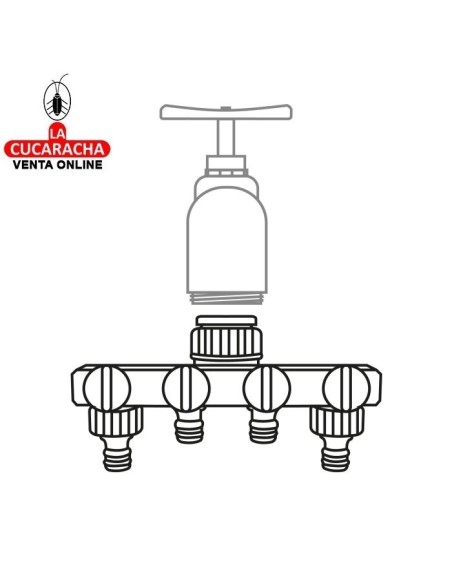 BLISTER CONECTOR 4 VIAS REGULABLE ABS UNION GRIFO MANGUERA MODELO R06.