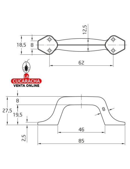 amig-Tirador ACERO NEGRO MUEBLES Modelo 5.