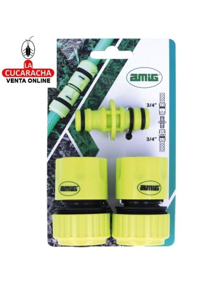 BLISTER KIT RIEGO ABS 2 EMPALMES Y MANGUITO CONEXION 3/4 MODELO R30.