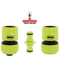 BLISTER KIT RIEGO ABS 2 EMPALMES Y MANGUITO CONEXION 3/4 MODELO R30.