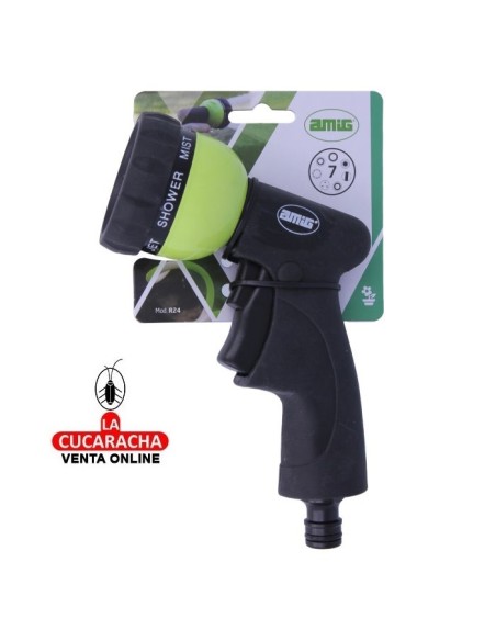 BLISTER PISTOLA RIEGO 180MM METALICA 7 FUNCIONES MODELO R24.