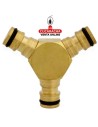 BLISTER DERIVACION TRIPLE CONECTORES RAPIDOS MANGUERA LATON MODELO R07.