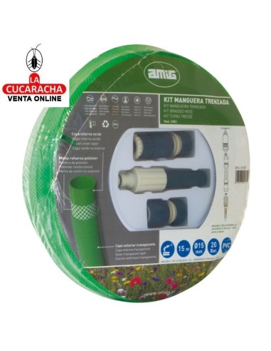 KIT MANGUERA TRENZADA FLEXIBLE DE PVC...