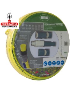 KIT MANGUERA TRICOTADA DE PVC 15MMX15METROS MODELO 2084.