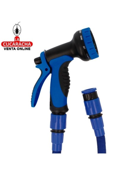 KIT MANGUERA EXTENSIBLE DOBLE LATEX AZUL MODELO 2072.