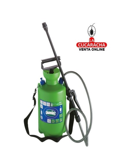 PULVERIZADOR CON BOMBA PRESION Y LANZA 5 LITROS MODELO 2000.