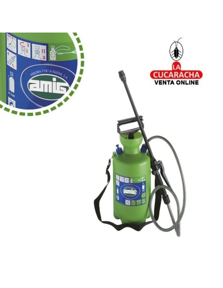 PULVERIZADOR CON BOMBA PRESION Y LANZA 5 LITROS MODELO 2000.
