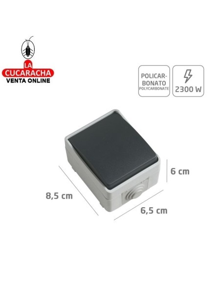 INTERRUPTOR ESTANCO ELECTRICO SIMPLE SOBREPONER IP54 MODELO 3621.