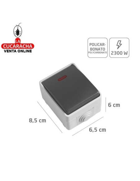 PULSADOR ESTANCO ELECTRICO INDICADOR LED SOBREPONER IP54 MODELO 3641.