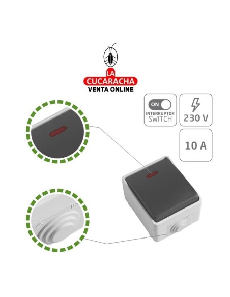 PULSADOR ESTANCO ELECTRICO INDICADOR LED SOBREPONER IP54 MODELO 3641.