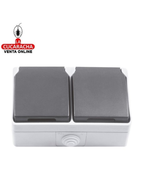 BASE ELECTRICO DOBLE ESTANCA SCHUKO SOBREPONER IP54-IP44 MODELO 3650.