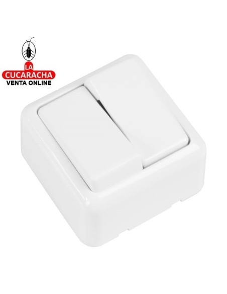 INTERRUPTOR ELECTRICO DOBLE SOBREPONER MODELO 383.