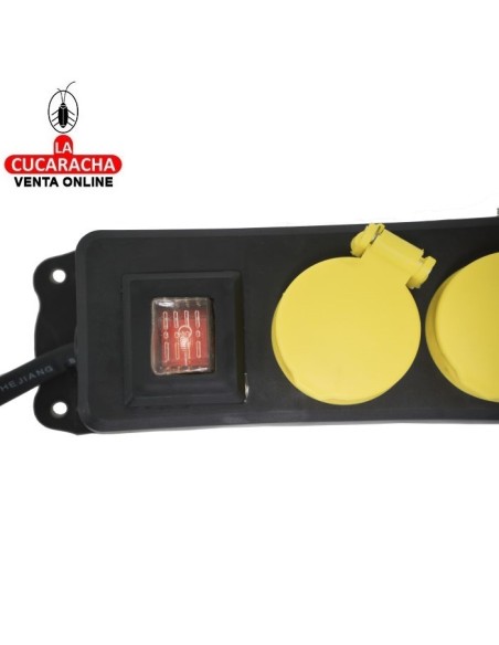 BASE 3 ENCHUFES SCHUKO TOMA TIERRA INTERRUPTOR Y PROTECCION MODELO 3306.