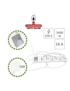 BASE 5 ENCHUFES SCHUKO T.T. INTERRUPTOR 2 TOMAS USB MODELO 5520.