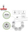 BASE 4 ENCHUFES SCHUKO T.T. INTERRUPTOR 2 TOMAS USB MODELO 5530.