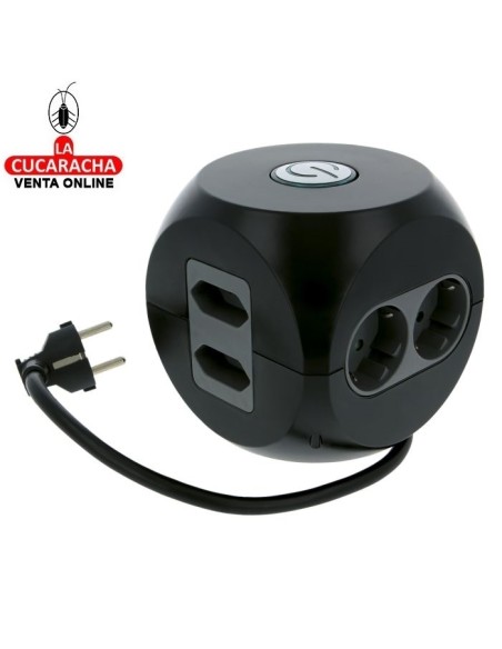 BASE SOBREMESA 6 ENCHUFES SCHUKO 4 T.T.- 2 SIN T.T. INTERRUPTOR 2 TOMAS USB MODELO 5540.