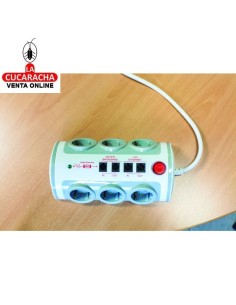 BASE 6 ENCHUFES SCHUKO T.T. INTERRUPTOR 2 TOMAS USB MODELO 5500.