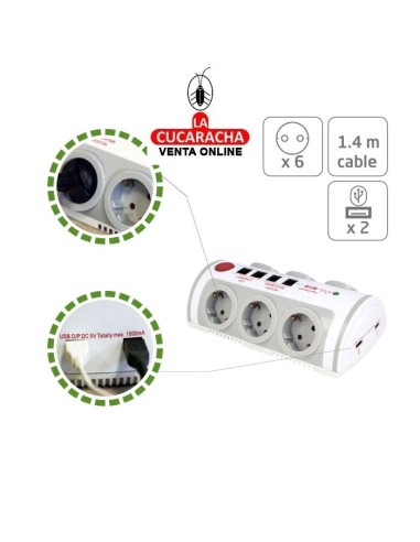 BASE 6 ENCHUFES SCHUKO T.T....