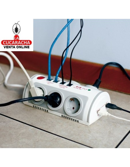 BASE 6 ENCHUFES SCHUKO T.T. INTERRUPTOR 2 TOMAS USB MODELO 5500.