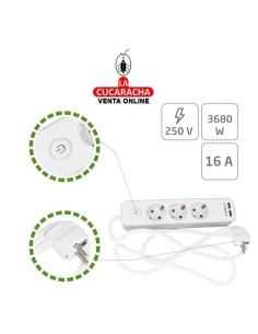 BASE ENCHUFES SCHUKO T.T. INTERRUPTOR 2 TOMAS USB MODELO 5510.