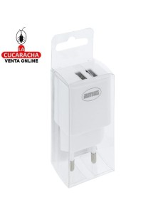 BLISTER ENCHUFE CARGADOR ELECTRICO 2 TOMAS USB MODELO 3214.