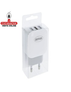 BLISTER ENCHUFE CARGADOR ELECTRICO 3 TOMAS USB MODELO 3215.