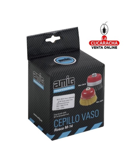 CEPILLO VASO ACERO CASQUILLO ROSCADO M14 MODELO 35210.