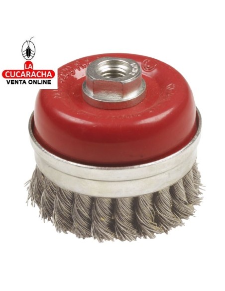 CEPILLO VASO ALAMBRE TRENZADO CASQUILLO ROSCADO M14 MODELO 35410.