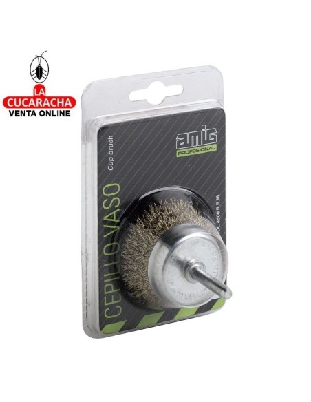 CEPILLO VASO ALAMBRE ONDULADO ESPIGA SUJECION 6MM MODELO 35730.