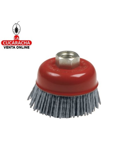 CEPILLO VASO NYLON ABRASIVO CASQUILLO ROSCADO M14 MODELO 35810.
