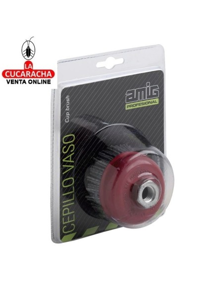 CEPILLO VASO NYLON ABRASIVO CASQUILLO ROSCADO M14 MODELO 35810.