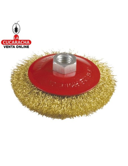 CEPILLO CONICO ALAMBRE ACERO CASQUILLO ROSCADO M14 MODELO 36210.
