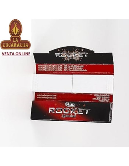 ROCKET SPECIAL-Bloc 32 Hojas Papel liar Slim y 32 Tips.