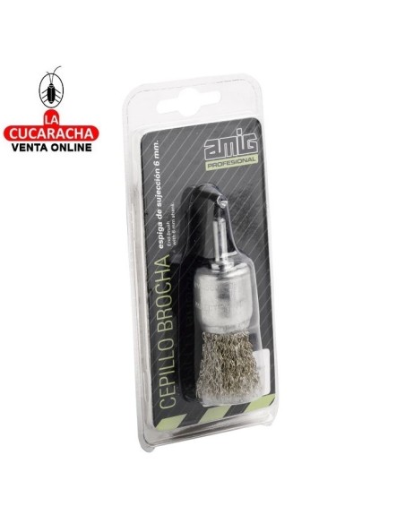 CEPILLO BROCHA ALAMBRE ONDULADO ESPIGA SUJECION 6MM MODELO 37730.