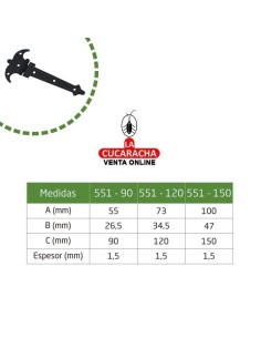 BLISTER BISAGRA PUERTAS RUSTICA ACERO PUNTEADO LISA MODELO 551.