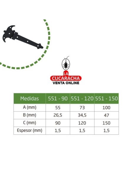 BLISTER BISAGRA PUERTAS RUSTICA ACERO PUNTEADO LISA MODELO 551.