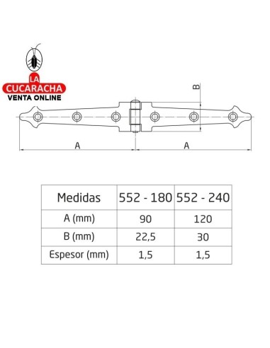 BLISTER BISAGRA PUERTAS RUSTICA ACERO...