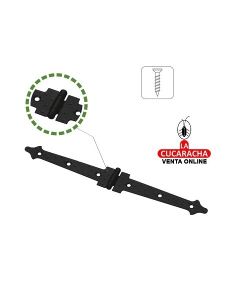 BLISTER BISAGRA RUSTICA ACERO PUNTEADO PARA PUERTA LISA MODELO 552.