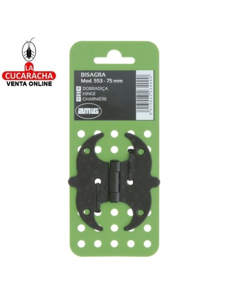 BLISTER BISAGRA RUSTICA ACERO PUNTEADO PARA PUERTA LISA MODELO 553.